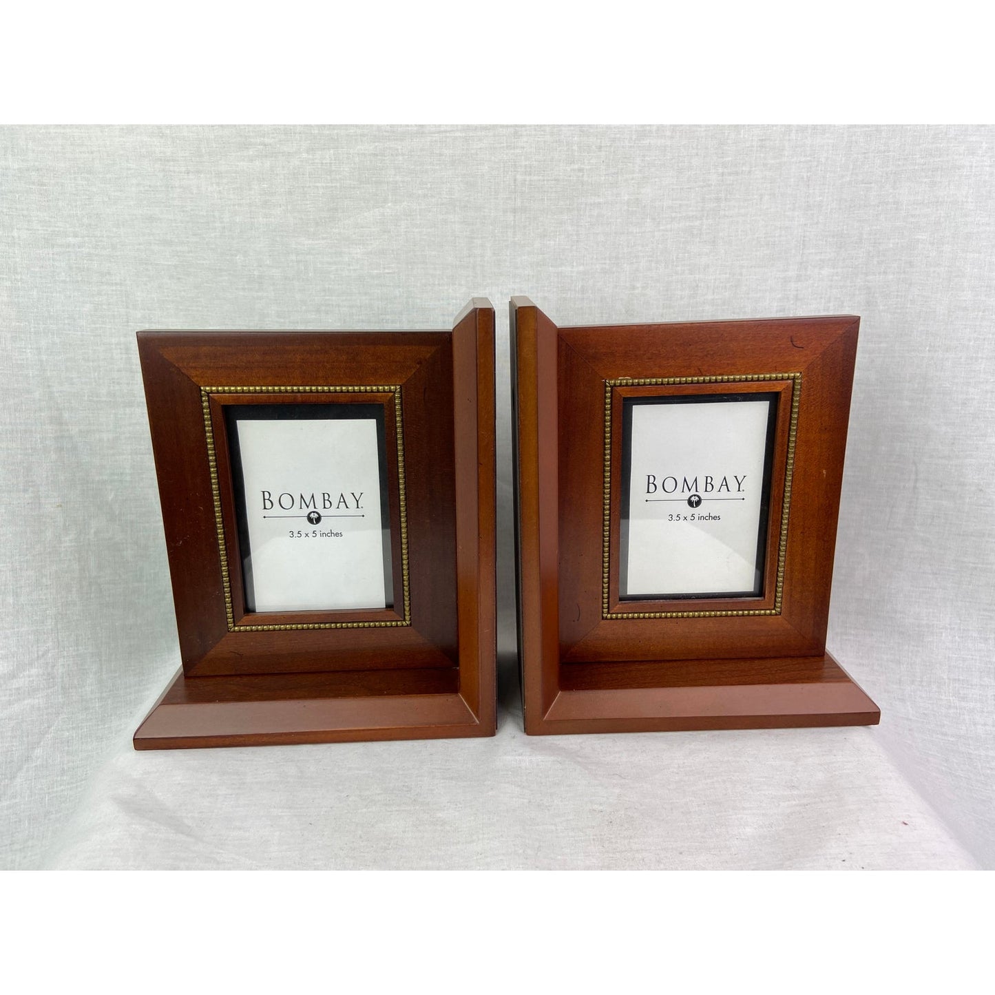 [SOLD] Vintage Bombay Company Wood Picture Frame Bookends- Pair of 2