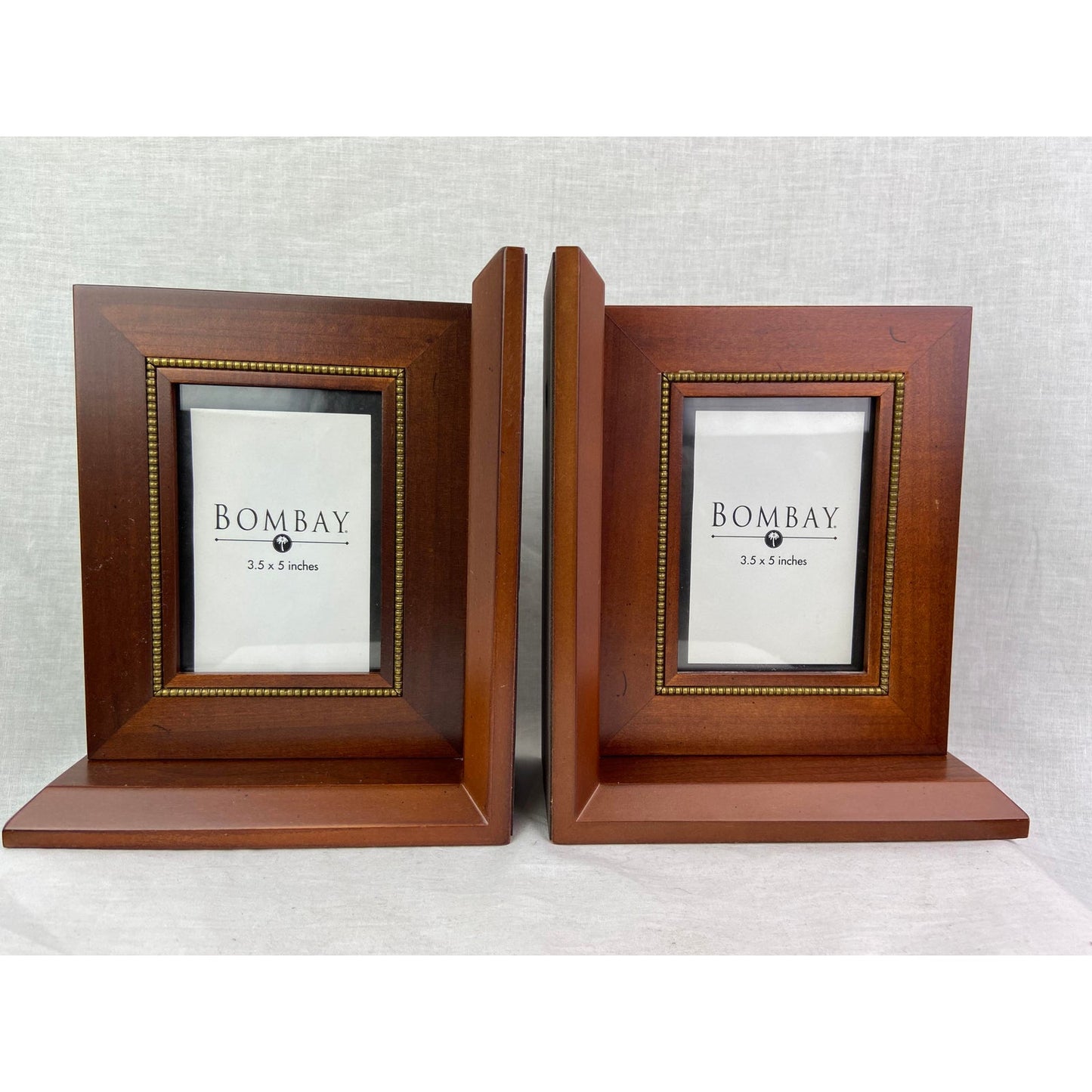 [SOLD] Vintage Bombay Company Wood Picture Frame Bookends- Pair of 2