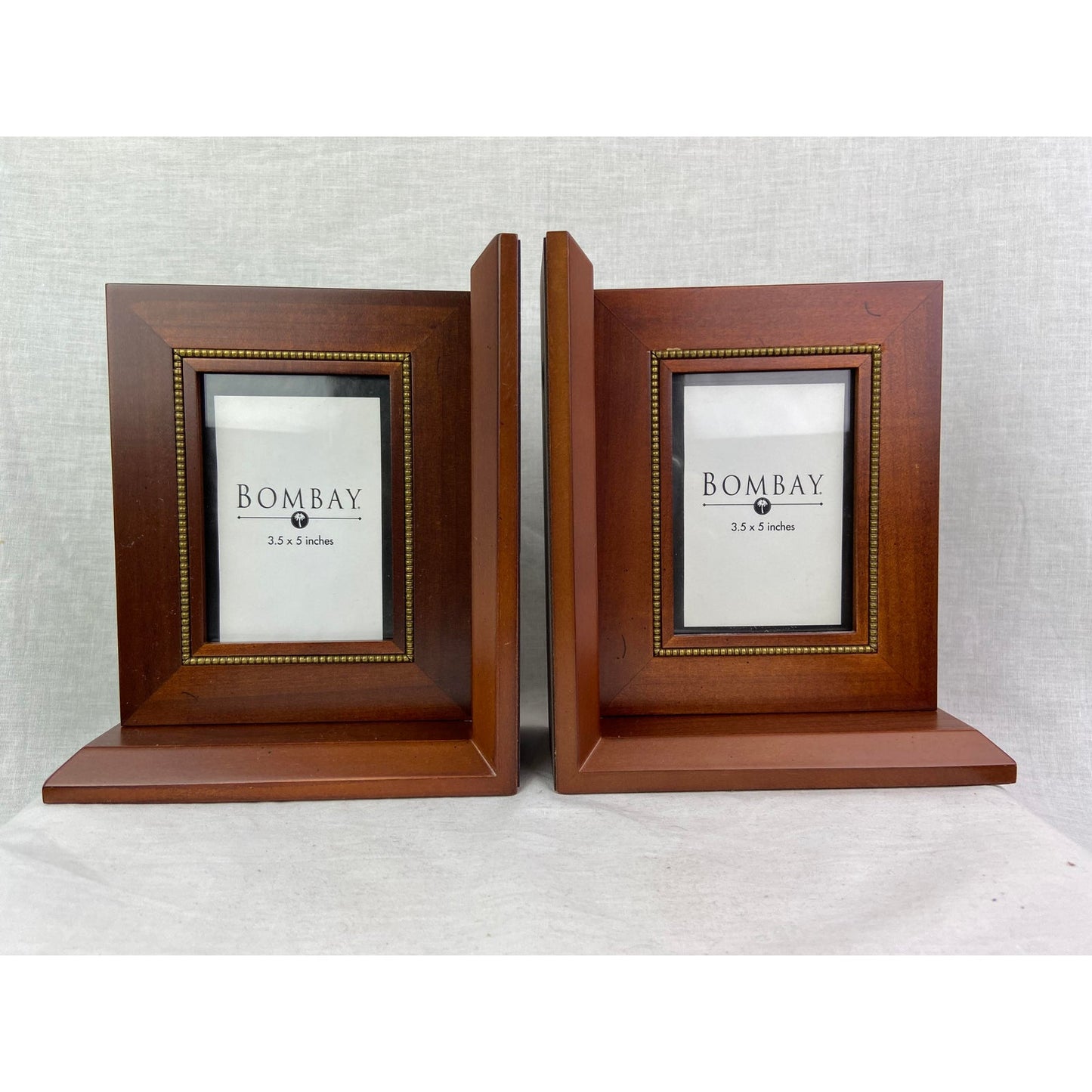 [SOLD] Vintage Bombay Company Wood Picture Frame Bookends- Pair of 2