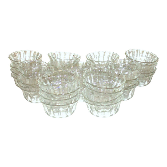 Vintage Glass Dessert Luncheon Bowls Cups Set of 36 MCM Art Deco