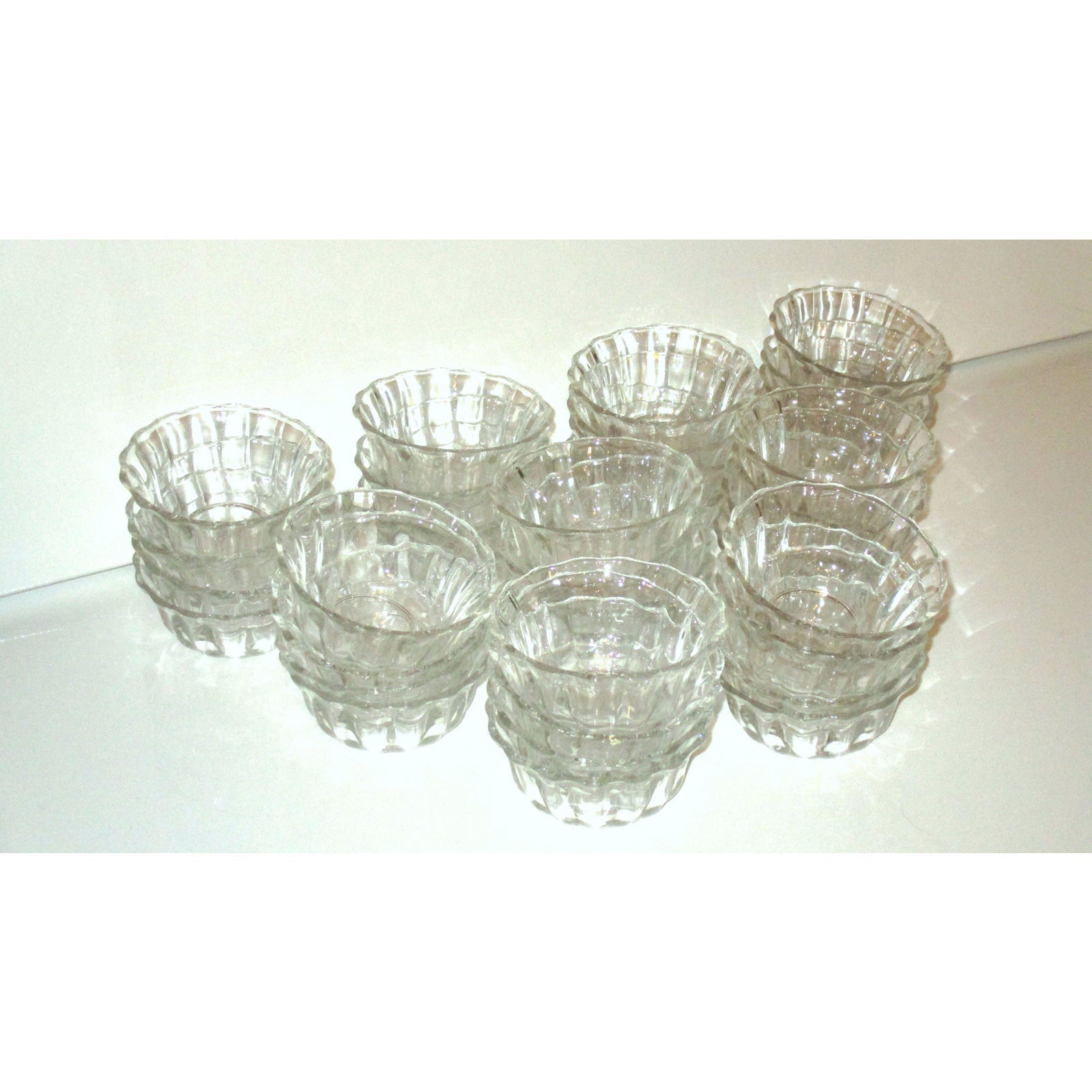 Vintage Glass Dessert Luncheon Bowls Cups Set of 36 MCM Art Deco – SUGA LANE