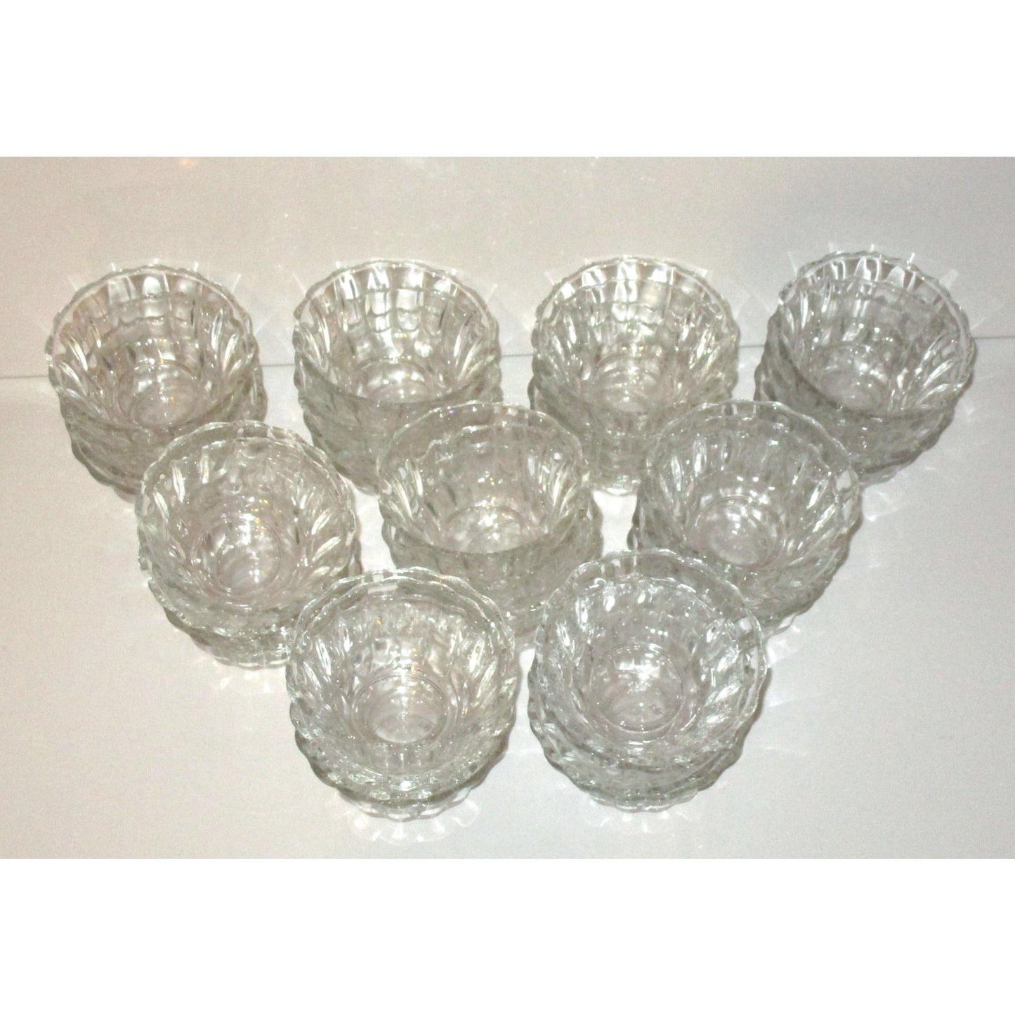 Vintage Glass Dessert Luncheon Bowls Cups Set of 36 MCM Art Deco