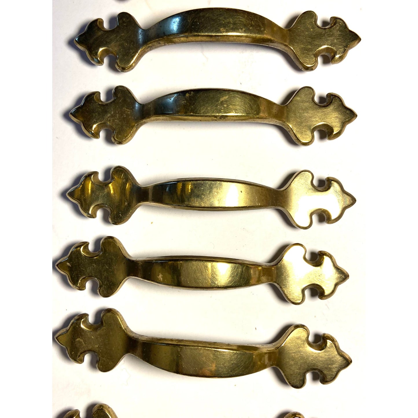 Vintage Gold Brass Handle Pulls - 20 Pieces