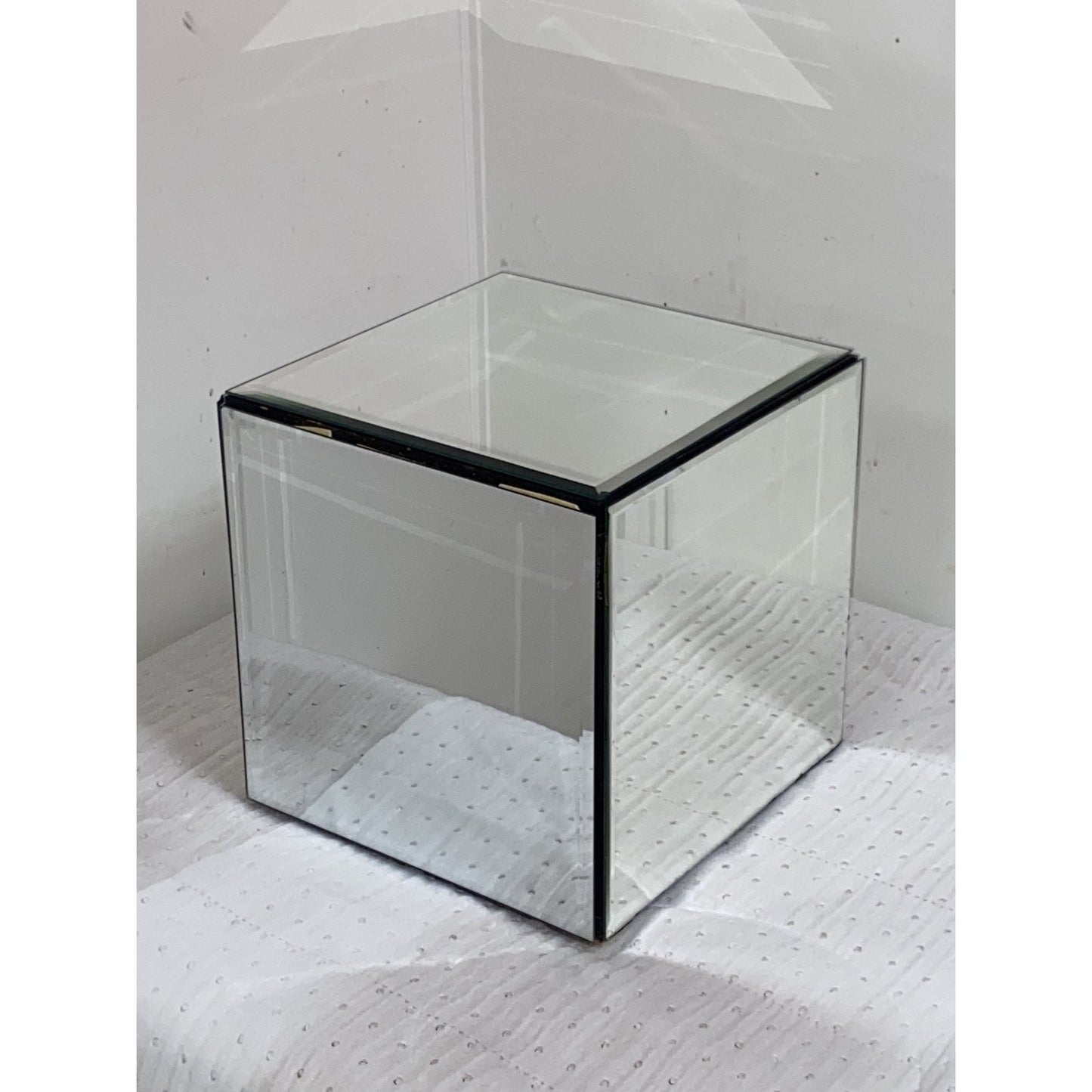Vintage Mirror Cubes Side Tables Nightstands