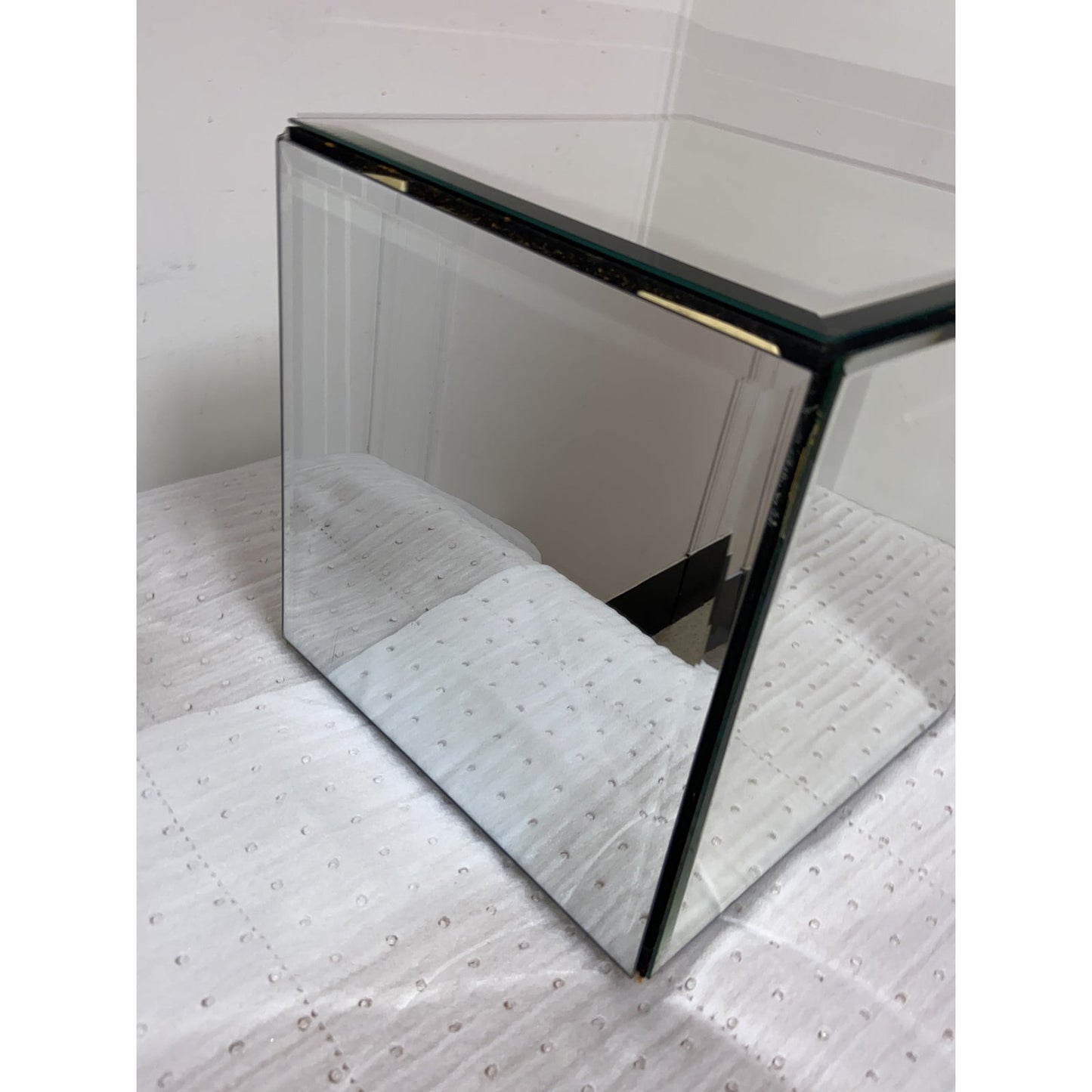 Vintage Mirror Cubes Side Tables Nightstands