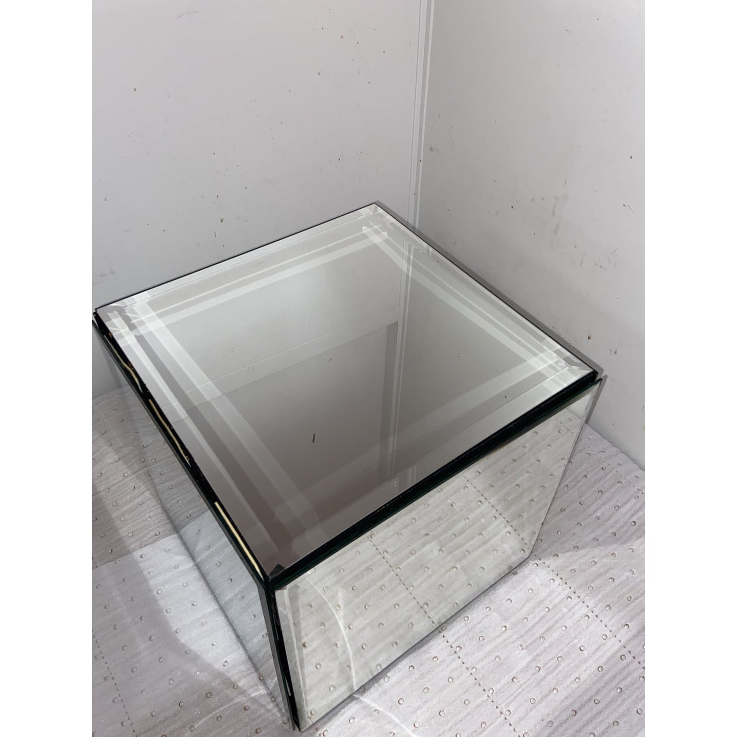 Vintage Mirror Cubes Side Tables Nightstands